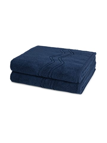 Ross 2 X Duschtuch im Set Cashmere feeling in Nachtblau