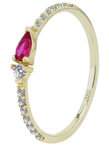 Adeliás Damen 333 Gelbgold Ring mit funkelnden Zirkonia Ringweite 54 in gold