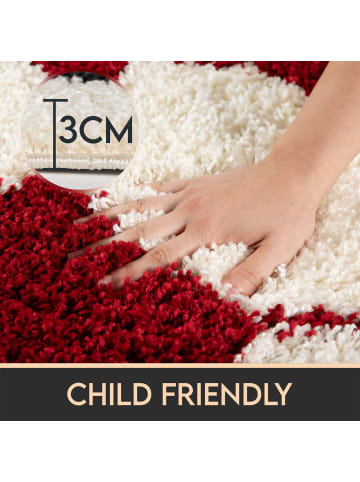 KADIMA DESIGN Teppich Kinder Hochflor Fußball Motiv Polypropylen Kinderzimmer in Rot