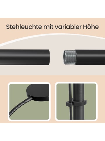 VASAGLE Stehlampe Lusia in Mattschwarz - (B)22 x (H)170 x (T)22 cm
