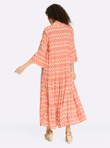 Heine Druck-Kleid in apricot-orange-bedruckt