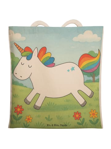 Mr. & Mrs. Panda Schultertasche Einhorn Happy Design ohne Spruch in Weiß