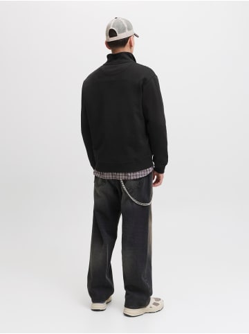 Jack & Jones Sweatshirt mit halbem Reißverschluss in Black