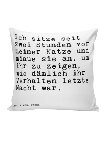Mr. & Mrs. Panda Sofakissen Ich sitze seit zwei... mit Spruch in Weiß