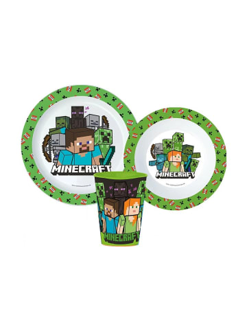 Minecraft Pixelcraft Essgeschirr, Mikrokunststoff Set