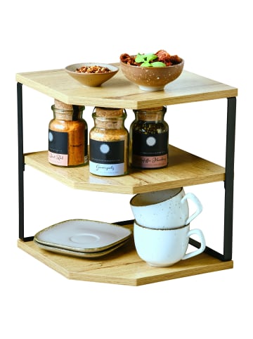 Kesper Eckregal für die Küche mit drei Ablagen in Braun, (B) 26 x (H) 28 x (L) 26 cm