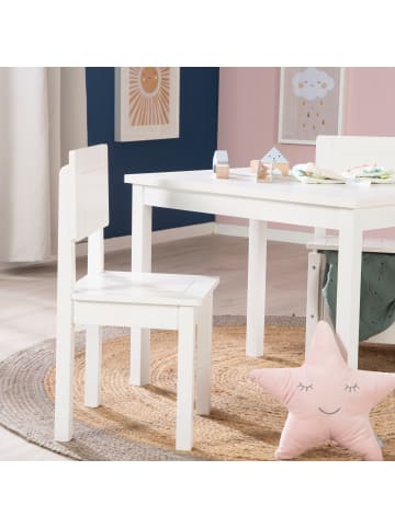 roba Kinderstuhl, Holz weiß lackiert, mit Lehne, Sitzhöhe 31 cm