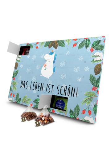 Mr. & Mrs. Panda Tee Adventskalender Einhorn Spaziergang mit Spruch in Eisblau