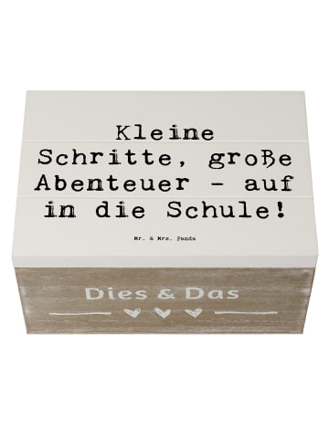 Mr. & Mrs. Panda Geschenkbox Spruch Schulanfang Abenteuer mit Sp... in Weiß