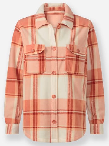 WITT WEIDEN Fleece-Bluse in champagner-papaya-kariert