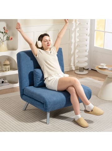 HOMCOM Schlafsessel-80L x 75B x 83H cm-Blau