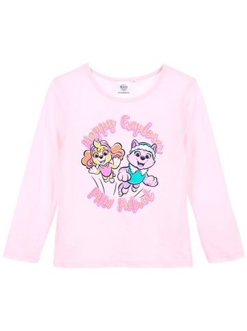 Paw Patrol Langarmshirt Paw Patrol Skye mit Glitzer in Rosa