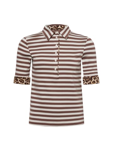 MARC CAIN SPORTS  T-Shirt in schoko weiß - 0001