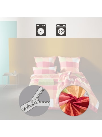 Erwin Müller Seersucker Bettwäsche in rosa-orange