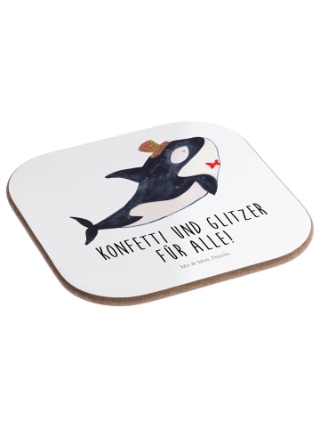 Mr. & Mrs. Panda Tischuntersetzer Orca Zylinder mit Spruch in Weiß