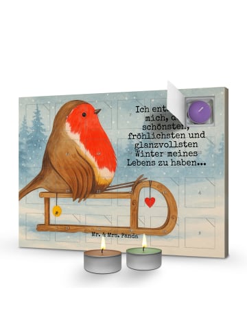 Mr. & Mrs. Panda adventskalender mit kerzen Rotkehlchen Schlitte... in Weiß