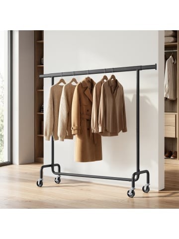 SONGMICS Kleiderständer Pataye in Mattschwarz - (B)45 x (H)162.9 x (T)150 cm