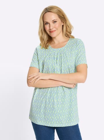 Sieh an! Longshirt in himmelblau-reseda-bedruckt