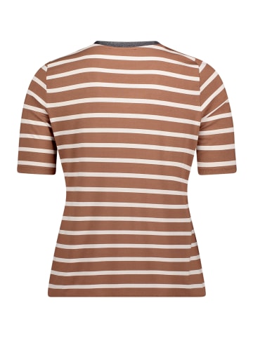 Betty Barclay Ringelshirt mit V-Ausschnitt in Brown/Nature