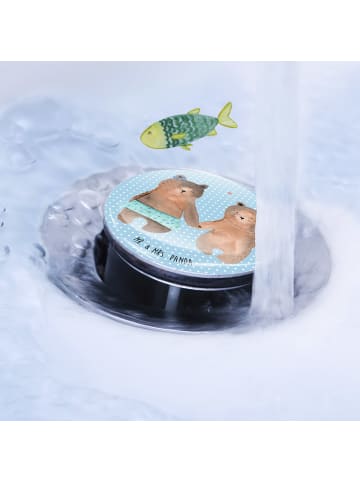 Mr. & Mrs. Panda Waschbecken Abfluss Bär Freundin ohne Spruch in Blau Pastell