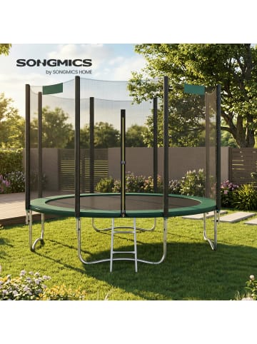 SONGMICS Gartentrampolin Saul in Dunkelgrün - (H)256 x Ø305 cm