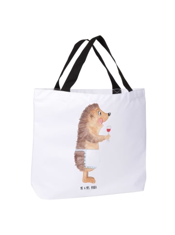 Mr. & Mrs. Panda Tote Bag Igel Wein ohne Spruch in Weiß