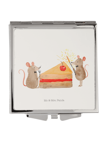 Mr. & Mrs. Panda Schminkspiegel Mäuse Kuchen ohne Spruch in Weiß