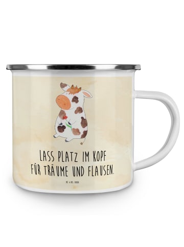 Mr. & Mrs. Panda Becher Emaille Kuh mit Spruch in Vintage