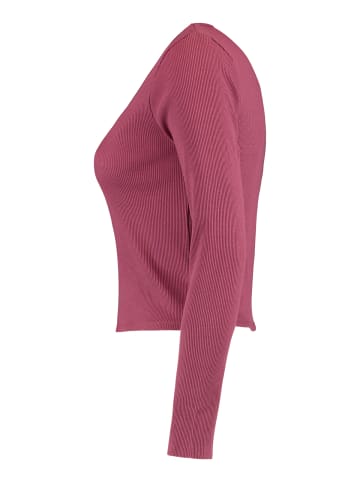 Hailys Shirt 2er-Set Figurbetont Rippoptik Langarm in Rosa-2