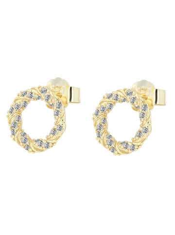 Adeliás Damen Ohrringe – Ohrstecker aus 925 Silber in gold