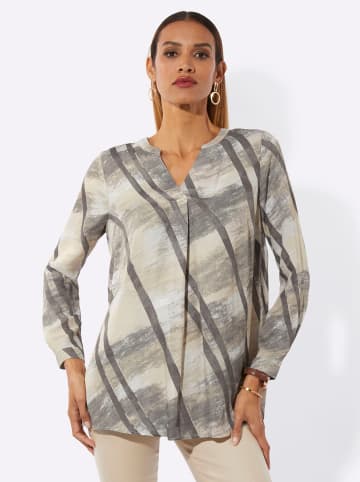 creation L Tunika in sand-grau-bedruckt
