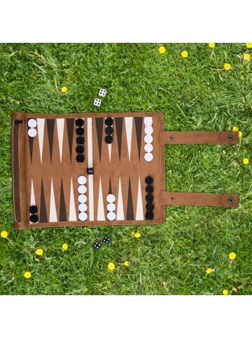 relaxdays Backgammon in Braun
