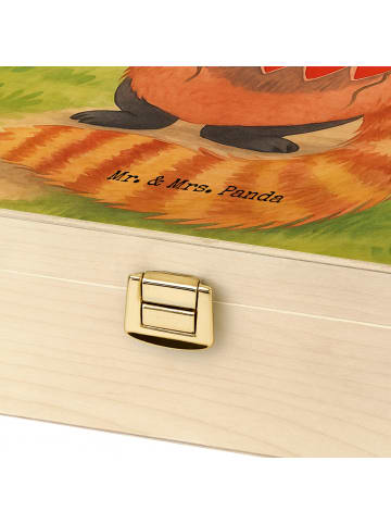 Mr. & Mrs. Panda Teedose Holz Roter Panda Design ohne Spruch in Weiß