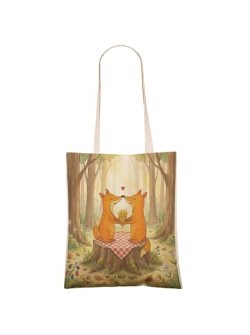 Mr. & Mrs. Panda Tasche Füchse Liebe Pommes Design ohne Spruch in Weiß