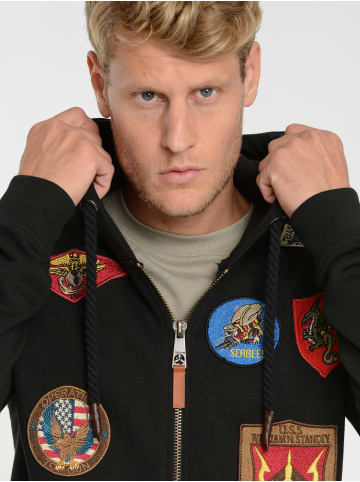 TOP GUN Sweatjacke TG20191057 in schwarz