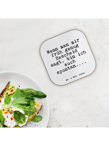Mr. & Mrs. Panda Glasuntersetzer Wenn man mir früh... mit Spruch in Weiß