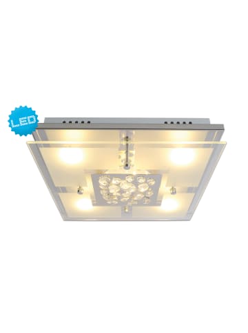 näve LED Deckenleuchte "CHUR" in chrome - (L)30 cm x (B)30 cm x (H)7.5 cm - EEK F