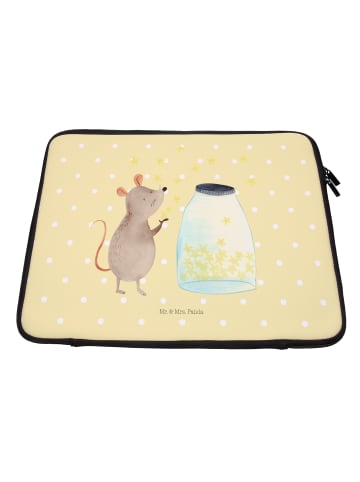 Mr. & Mrs. Panda Laptop Tasche Maus Sterne ohne Spruch in Gelb Pastell