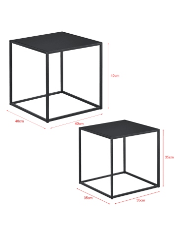 en.casa Beistelltisch Morsum in Schwarz (H)40cm (B)40cm (T)40cm