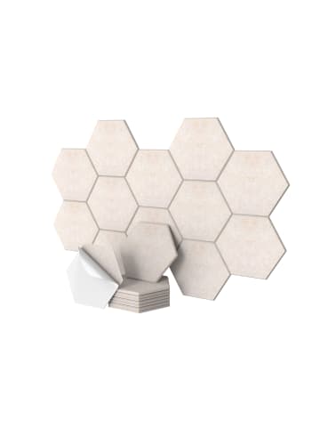 relaxdays 18 x Akustikplatten „Hexagon“ in Beige – 30 x 26 cm