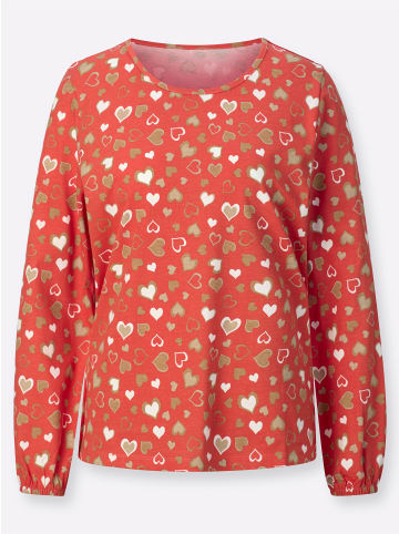 Sieh an! Langarmshirt in terra-camel-bedruckt