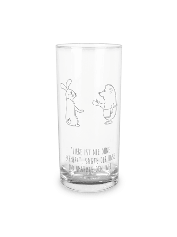 Mr. & Mrs. Panda Trinkglas Hase Igel mit Spruch in Transparent