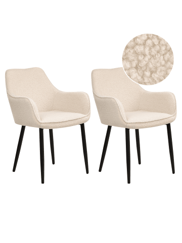 Beliani 2er-Set Esszimmerstuhl ALDEN in Beige/Schwarz