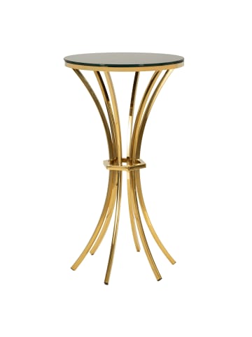 Mauro Ferretti Hoher Tisch aus Metall und Glas in Gold und Schwarz (Ø 50x92 cm)