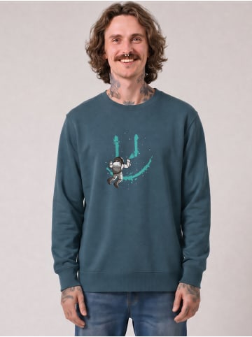 wat? Apparel Sweatshirt Graffiti Astronaut in Petrol