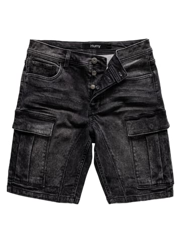Humy Stretch Denim Shorts im Cargostyle mit Knopfleiste A&S in Schwarz
