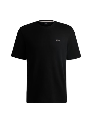 BOSS Waffle T-Shirt in Schwarz