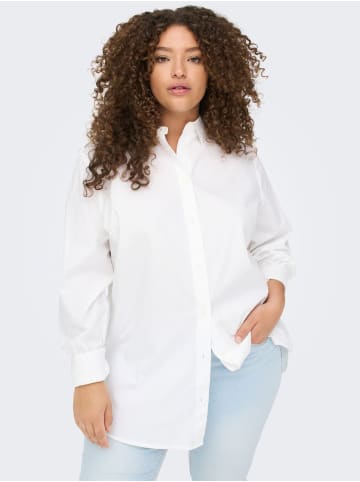 ONLY Carmakoma Lange Hemd Bluse Plus Size Übergrößen CARNORA in Weiß