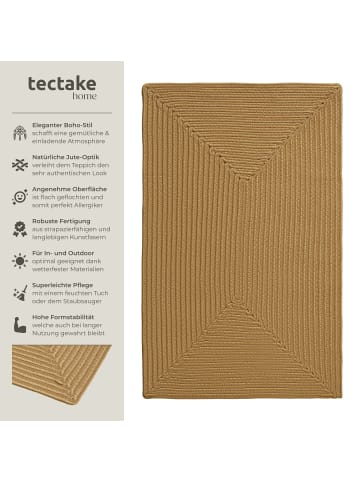 tectake Geflochtener Teppich Raya, strapazierfähig und pflegeleicht, braun