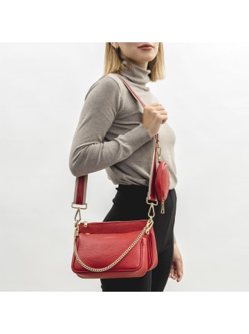 Lazarotti Milano Leather Umhängetasche Leder 23 cm in red